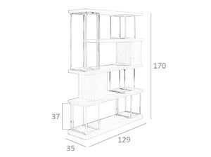 ANGEL CERDÁ Estantería nogal y acero inoxidable cromado