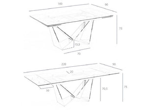 ANGEL CERDÁ Mesa comedor extensible cristal