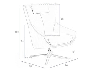 ANGEL CERDÁ Sillón giratorio de piel con cojín extraíble