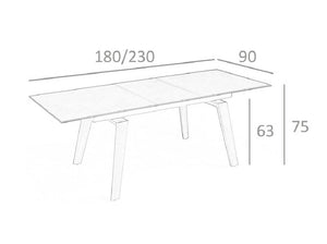 ANGEL CERDÁ Mesa comedor extensible mármol negro