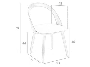 ANGEL CERDÁ Silla comedor estructura nogal curvado