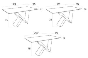 ANGEL CERDÁ Mesa comedor rectangular cristal 220x95